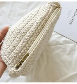 Elena Handbags Handmade Crochet Mini Purse with Tassel