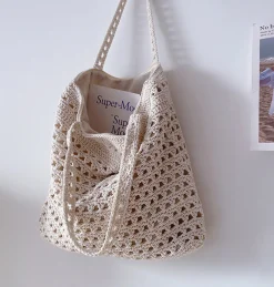 Elena Handbags Handmade Crochet Retro Style Tote Bag