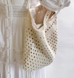 Elena Handbags Handmade Crochet Retro Style Tote Bag