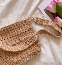 Elena Handbags Handmade Crochet Messenger Bag