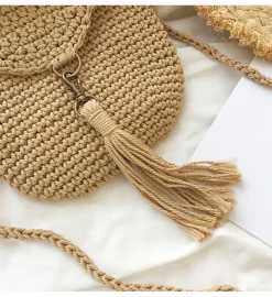 Elena Handbags Handmade Crochet Mini Purse with Tassel