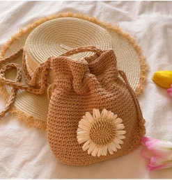 Elena Handbags Handmade Crochet Flower Purse