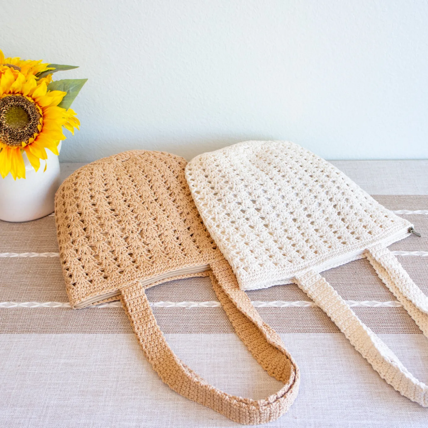 Elena Handbags Handmade Crochet Retro Style Tote Bag