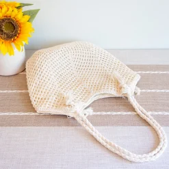 Elena Handbags Handmade Crochet Retro Style Tote Bag