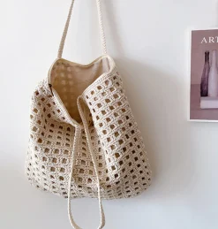 Elena Handbags Handmade Crochet Retro Tote Shoulder Bag