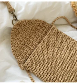 Elena Handbags Handmade Crochet Mini Purse with Tassel