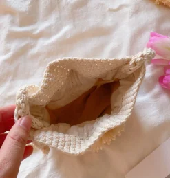 Elena Handbags Handmade Crochet Flower Purse