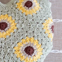 Elena Handbags Handmade Crochet Sunflower Granny Square Tote