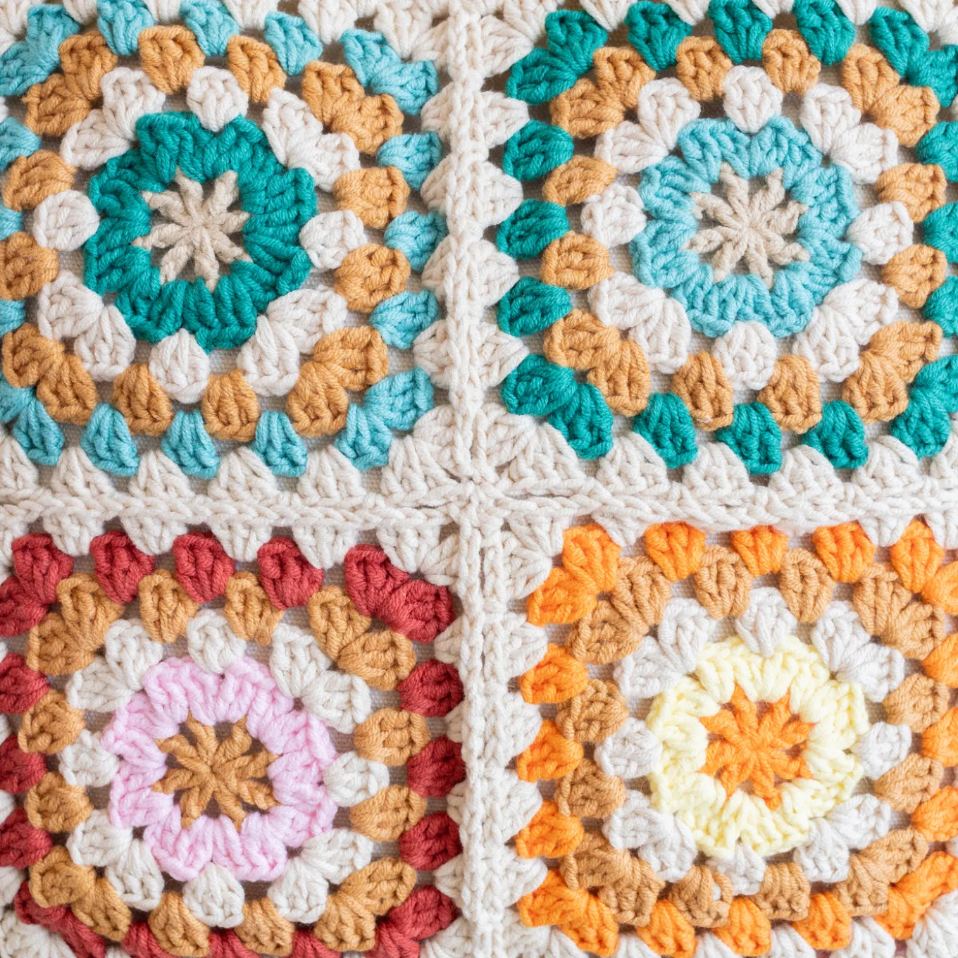 Elena Handbags Handmade Crochet Granny Square Tote