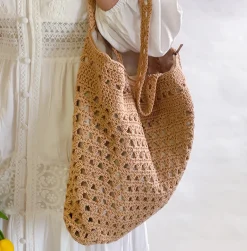 Elena Handbags Handmade Crochet Retro Style Tote Bag