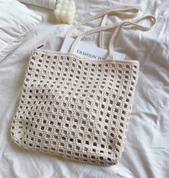 Elena Handbags Handmade Crochet Retro Tote Shoulder Bag