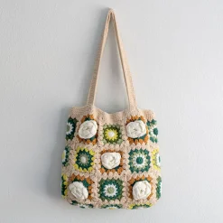 Elena Handbags Handmade Granny Square Shoulder Tote Bag