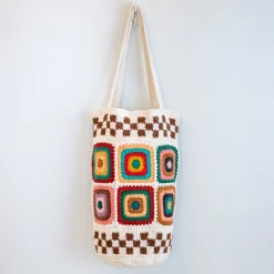 Elena Handbags Handmade Granny Square Shoulder Tote Bag