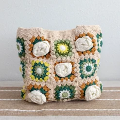 Elena Handbags Handmade Granny Square Shoulder Tote Bag