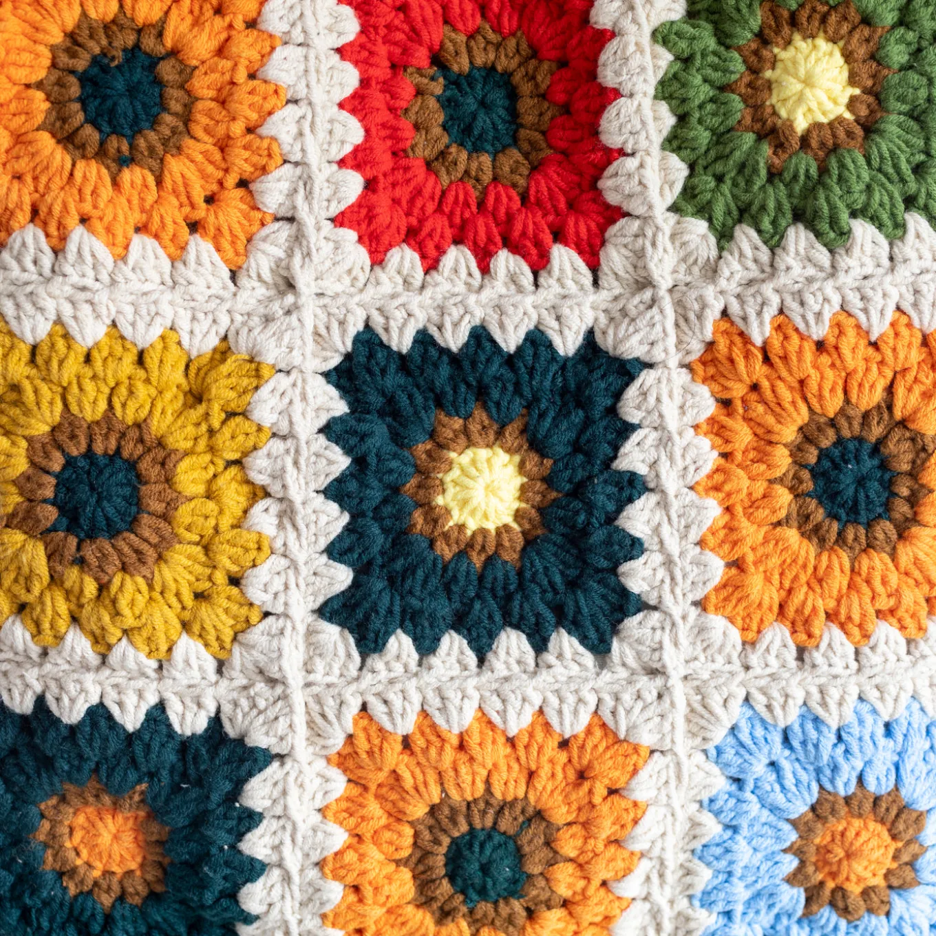 Elena Handbags Handmade Granny Square Shoulder Tote Bag