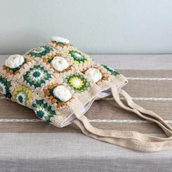 Elena Handbags Handmade Granny Square Shoulder Tote Bag