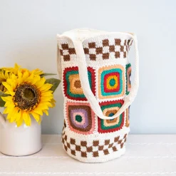Elena Handbags Handmade Granny Square Shoulder Tote Bag