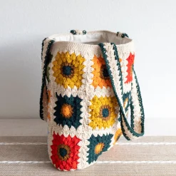 Elena Handbags Handmade Granny Square Shoulder Tote Bag