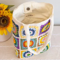 Elena Handbags Handmade Granny Square Shoulder Tote Bag
