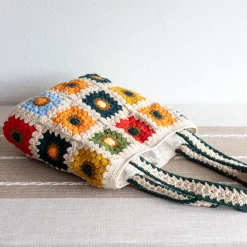 Elena Handbags Handmade Granny Square Shoulder Tote Bag