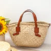 Elena Handbags Handmade Rattan Basket Tote Bag