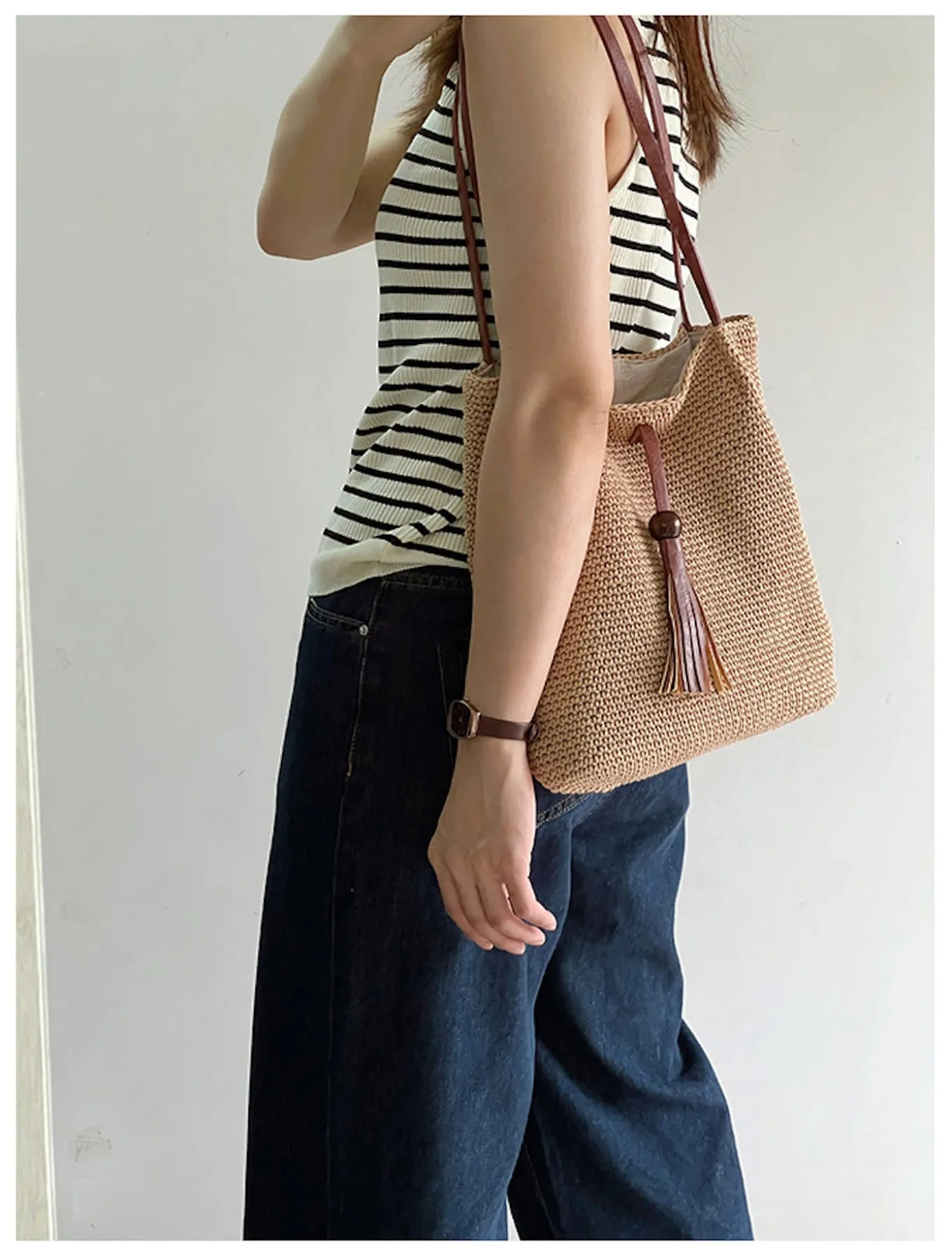 Elena Handbags Handmade Retro Woven Shoulder Bag