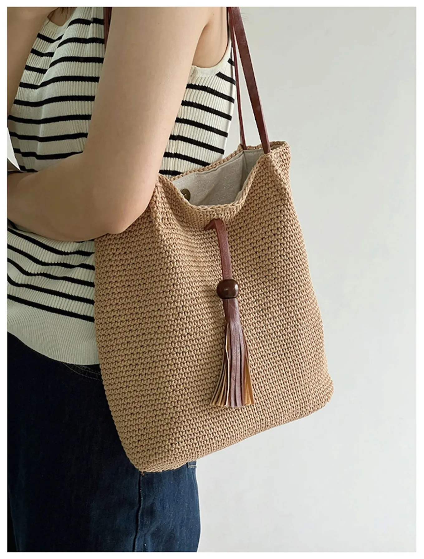 Elena Handbags Handmade Retro Woven Shoulder Bag