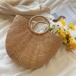 Elena Handbags Handmade Summer Straw Purse
