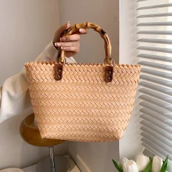 Elena Handbags Handmade Summer Beach Basket Tote