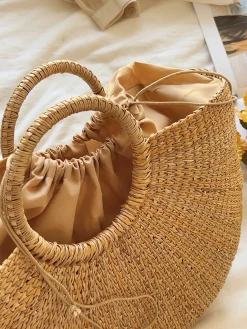 Elena Handbags Handmade Summer Straw Purse