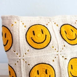 Elena Handbags Happy Face Square Patch Tote Bag