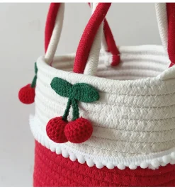 Elena Handbags Knit Cherry Basket Bag