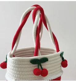 Elena Handbags Knit Cherry Basket Bag