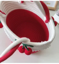 Elena Handbags Knit Cherry Basket Bag