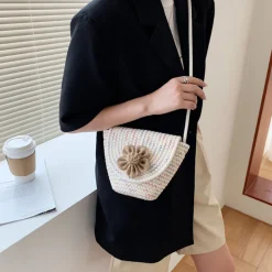 Elena Handbags Knit Flap Shoulder Bag