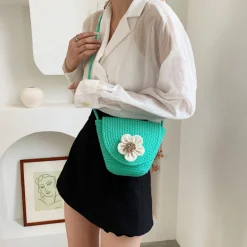 Elena Handbags Knit Flap Shoulder Bag