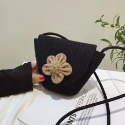Elena Handbags Knit Flap Shoulder Bag