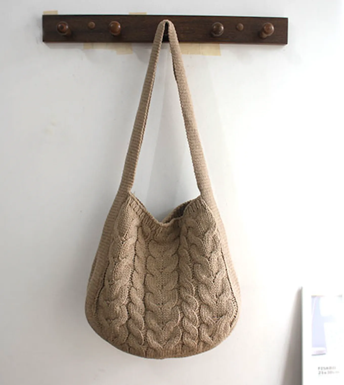 Elena Handbags Knit Patterned Cotton Shoulder Bag