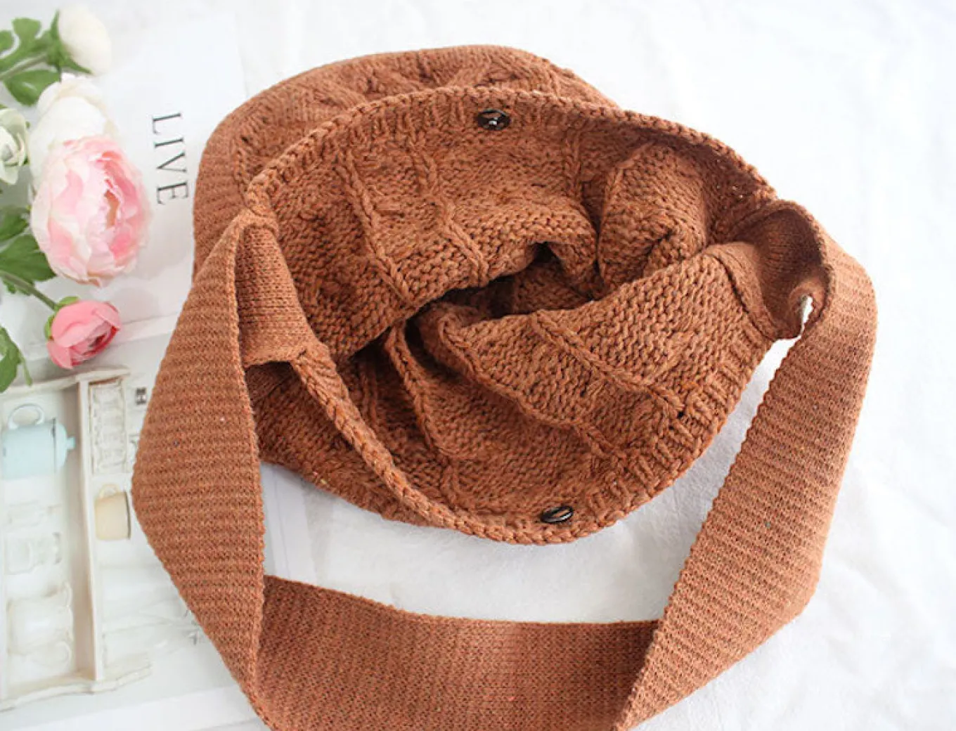 Elena Handbags Knit Patterned Cotton Shoulder Bag