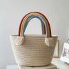 Elena Handbags Knit Rainbow Basket Bag