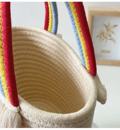 Elena Handbags Knit Rainbow Basket Bag