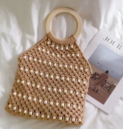 Elena Handbags Knit Top Handle Bag