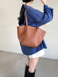 Elena Handbags Large Carryall Tote In Soft Pebbled Leather