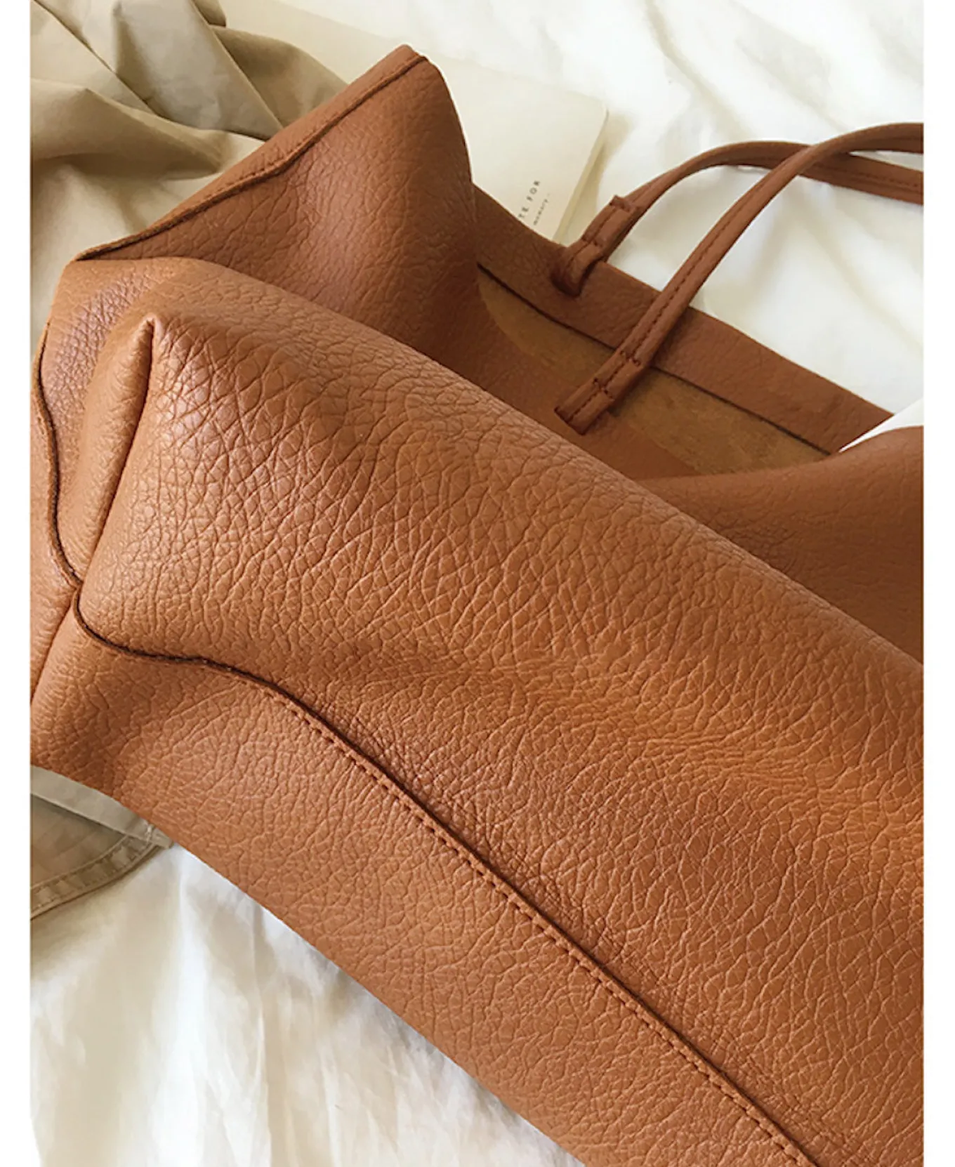 Elena Handbags Large Carryall Tote In Soft Pebbled Leather