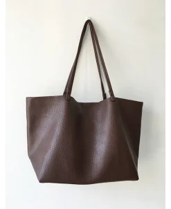 Elena Handbags Large Carryall Tote In Soft Pebbled Leather