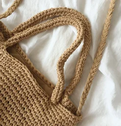 Elena Handbags Large Crochet Cotton Bucket Bag
