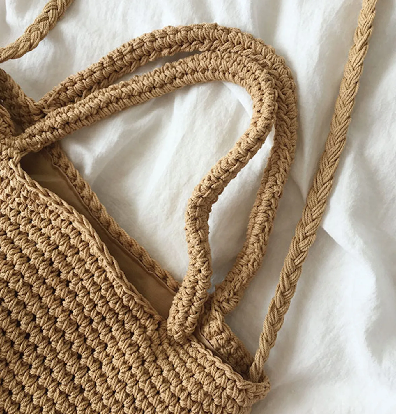 Elena Handbags Large Crochet Cotton Bucket Bag