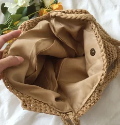 Elena Handbags Large Crochet Cotton Bucket Bag