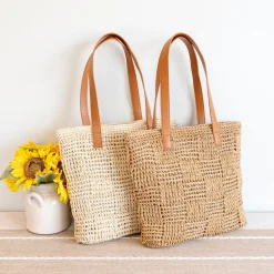 Elena Handbags Large Fashion Straw Tote Work Bag