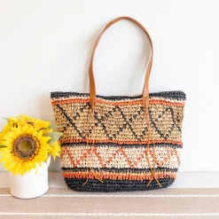 Elena Handbags Large Fashion Straw Tote Bag
